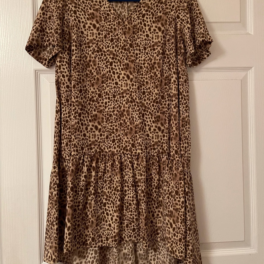 A New Day Leopard Print High-Low Dress